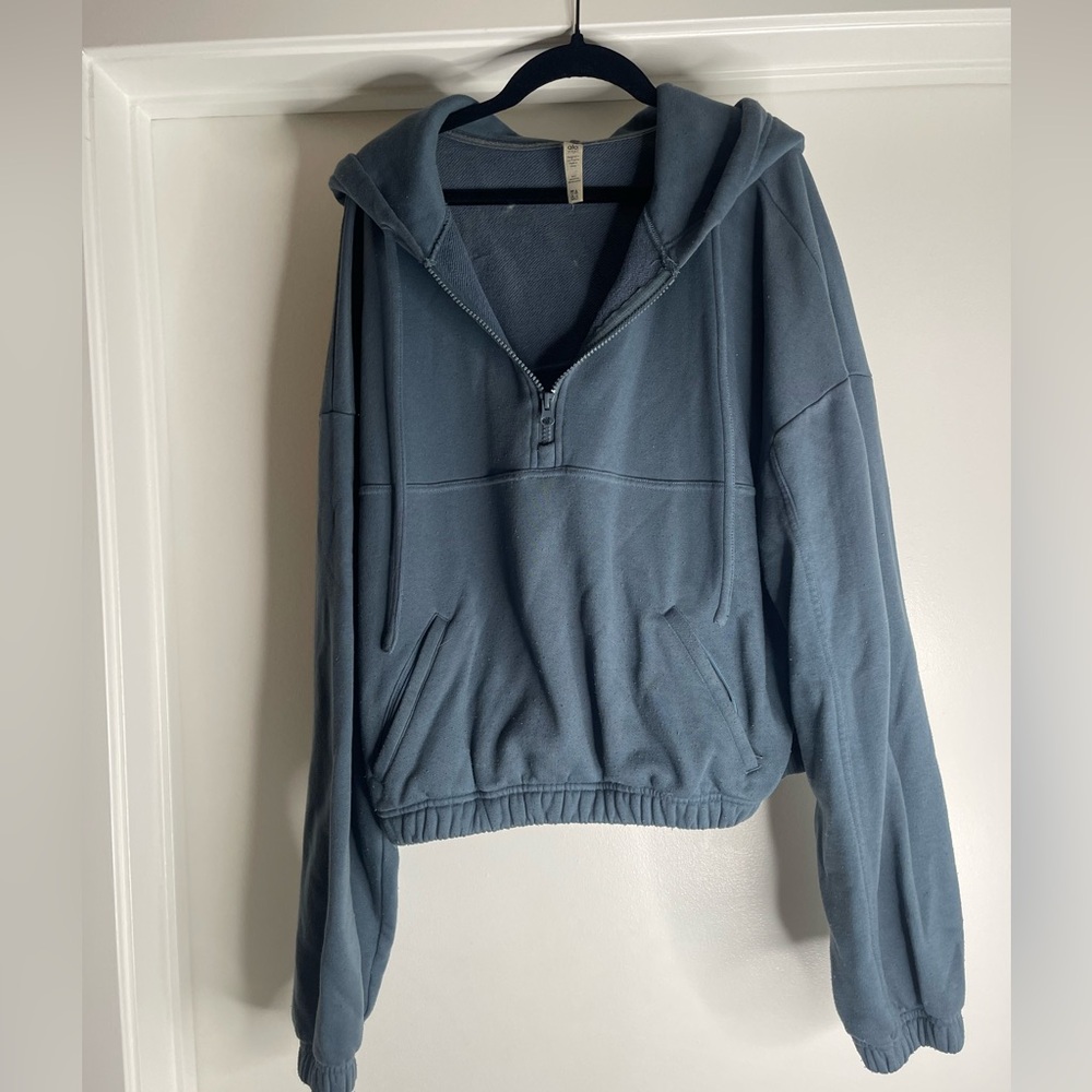 ALO Yoga Blue Quarter Zip Hoodie